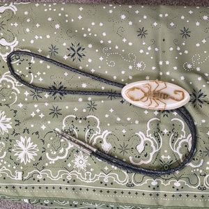 Black Bolo Tie with Scorpion Pendant - Unbranded